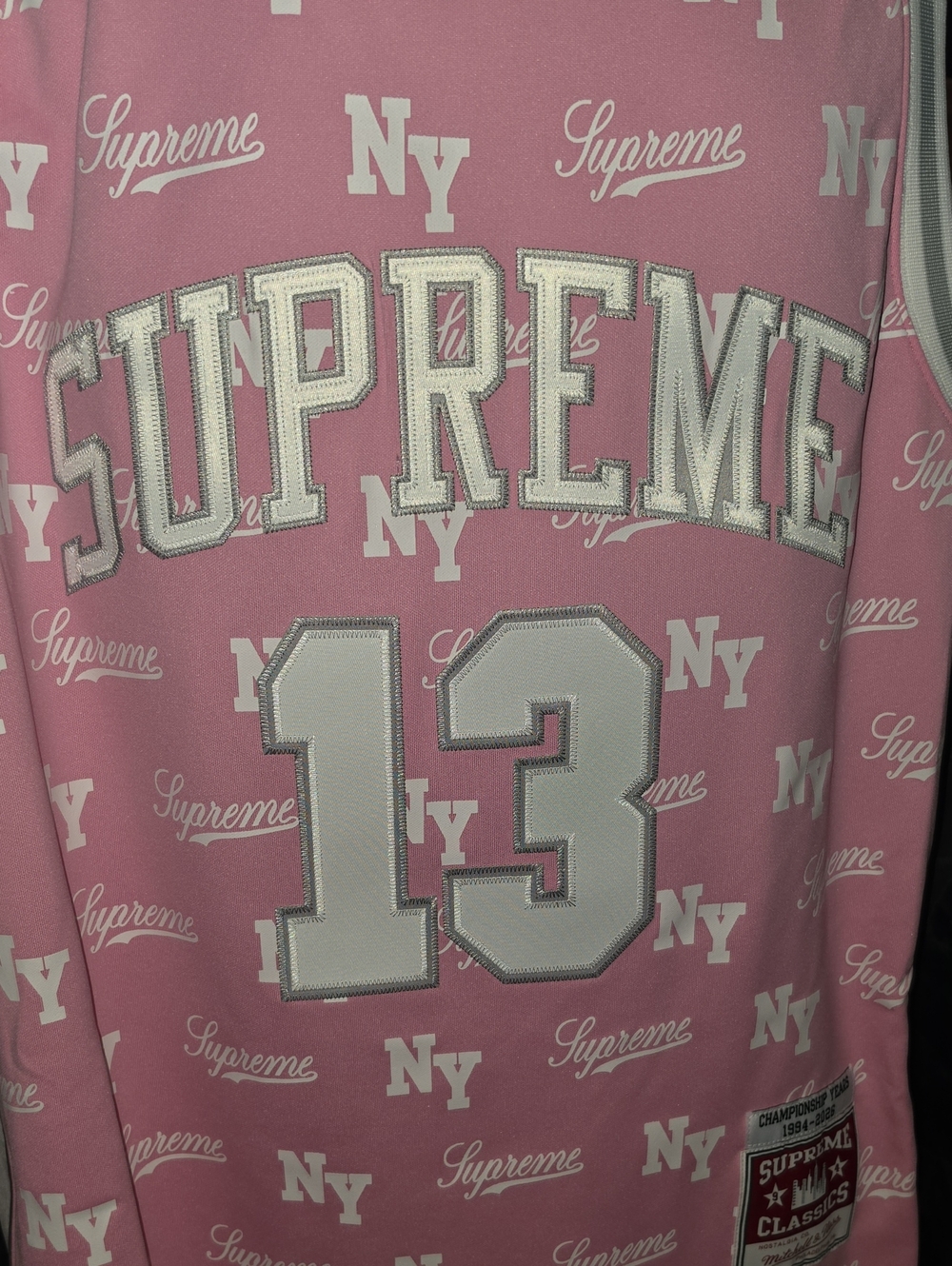 Supreme Pink White NY '13 Basketball Jersey - Picture 3 of 4